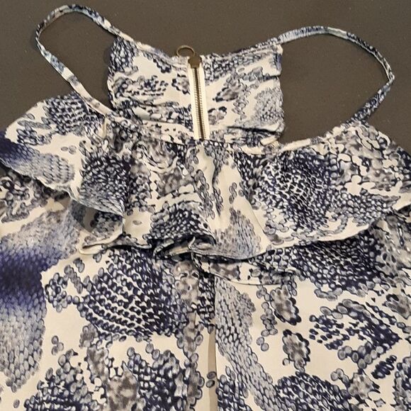 Piacara Di Piu Blue Snake Skin Print Racerback with Zipper - Picture 2 of 6